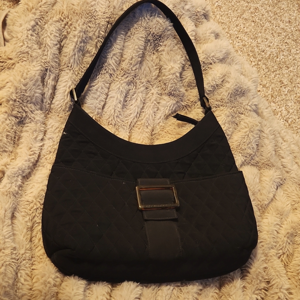 Vera Bradley Classic Black Quilted Shoulder Bag Purse